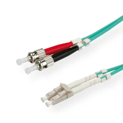 Imagen de Roline Fibre Optic Jumper Cable, 50/125µm, Lc/st, Om3, Turquoise 2 M Cables De Fibra Óptica