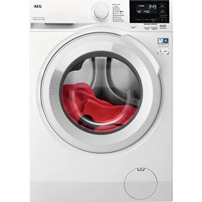 Imagen de AEG LFR6184N2B Lavadora de Carga Frontal, 8 Kg / 1400 rpm, Libre Instalación, Motor Inverter, Programa antibacteriano, Programas a Vapor, Rápido, LCD, Blanca, Clase A, Fabricado en UE