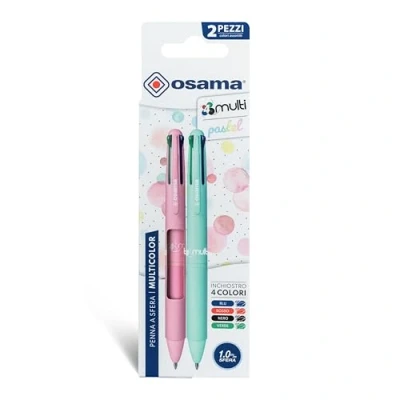 Imagen de OSAMA 4 Multi Pastel Bolígrafos de colores colores, juego 2 unidades surtidos, bolígrafo multicolor bola 1,0 mm tinta negra, azul, rojo y verde para papelería, escuela,