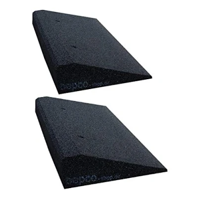 Imagen de Bepco Rampa para bordillo de acera (2 unidades), 50 100 mm, fibras caucho, color negro