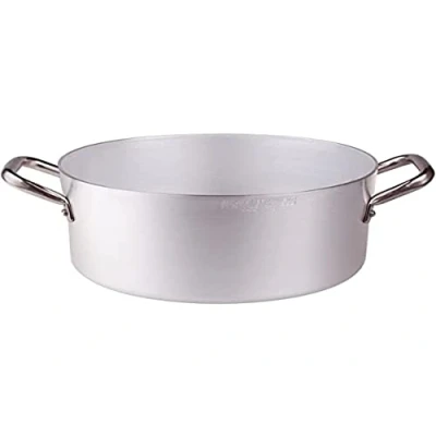 Imagen de Ollas Agnelli Cazuela Alta de Aluminio, con 2 Asas en Acero Inoxidable, Plata, 8,5 litros