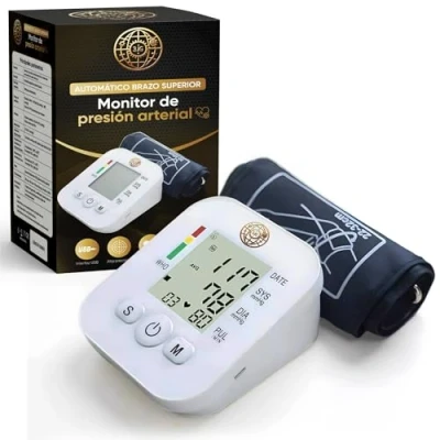 Imagen de 3JG® Tensiometro de Brazo, Tensiómetro brazo digital, con control ajuste del manguito, brazalete 22 32 cm, medición precisa la presión arterial y el pulso. Validado Clinicamente.