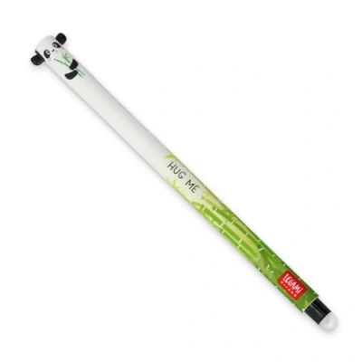 Imagen de Legami Bolígrafo de gel borrable, diámetro punta 0,7 mm, tinta negra, tema Panda, no arruina el papel, termosensible