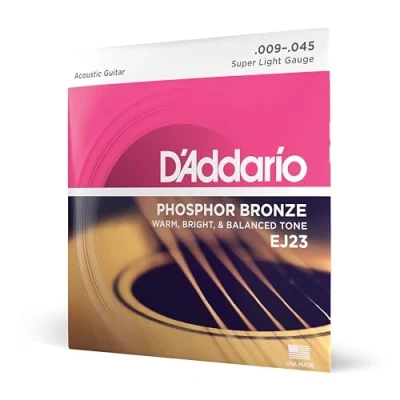 Imagen de D&#039;Addario Cuerdas Guitarra Acustica de EJ23 Superligero, 9 45 1 Paquete