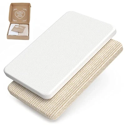 Imagen de sábanas mimaDu para Cuna 50 x 90 minicuna 50x90 sábana Bajera Hamaca guarderia colecho 90x50, 90x55 cm, 100% algodón orgánico (BioBrown)
