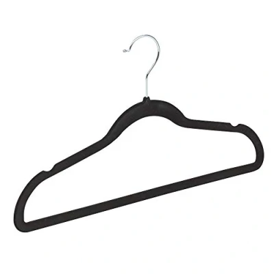 Imagen de COM FORT HOUSE Percha Terciopelo Color Negro Antideslizantes y Resistentes Perchas para Ropa Ideal Chaquetas, Pantalones o Blusas Diseño Elegante 80 Unidades