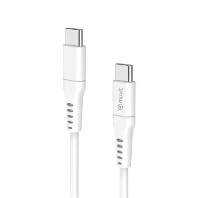 Imagen de Cable USB C Muvit for Change, De a C, 3A, 3m, Blanco