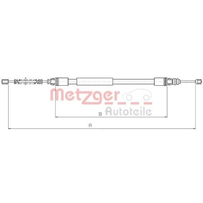 Imagen de METZGER 10.4712 Cable de Freno Mano Atrás izquierda, derecha, izquierda 1443/1124 Tambor COFLE PEUGEOT: 106 II Hatchback, I Hatchback