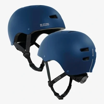 Imagen de OLSSON Casco Urban Rider Tallas S a L (54 58cm) Ajustable Homologado Resistente Impactos 360º Forro Desmontable Ventilación Apto patinetes Patines Bicicletas y Skate (Azul, S/M)
