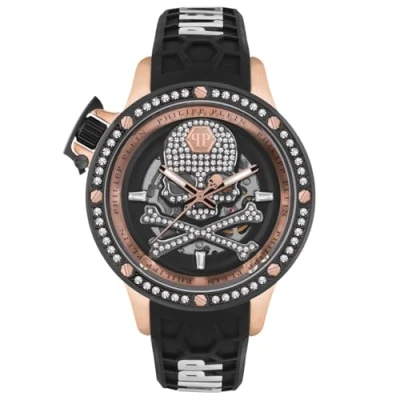Imagen de Philipp Plein Rich Reloj automático de Silicona para Hombre, Oro Rosa/Blanco/Blanco Pwuaa0223, Correa