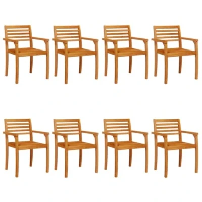 Imagen de vidaXL Sillas de jardín 8 uds Madera Maciza Acacia 59x55x85 cm, Asiento jardín, Asientos al Aire Libre, Silla Exterior,