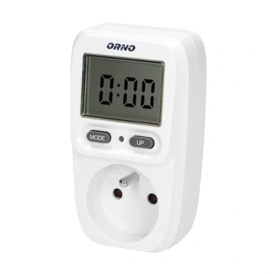 Imagen de Orno WAT 419 Medidor de Consumo Electrico para enchufe Contador costes energéticos con pantalla LCD, Potencia máxima 3680W, energía (Tipo Francés)