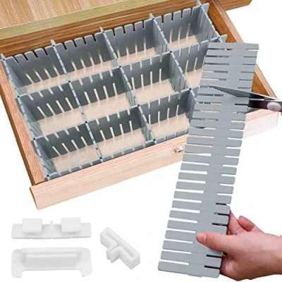 Imagen de Separadores de Cajones Ajustable Organizador divisores 16 Piezas DIY Separador Armario Divisor para Ropa Interior Calcetines Cinturón Suministros Oficina (azul)