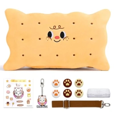 Imagen de Funda para Switch NS,Paquete de accesorios 11 en 1 innoAura con estuche transporte Switch,estuche juegos Switch,tapas pulgares (Galleta Marrón)