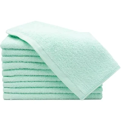 Imagen de ZOLLNER 10 Toallas de tocador Verde Menta, 40x60 cm, algodón 100%