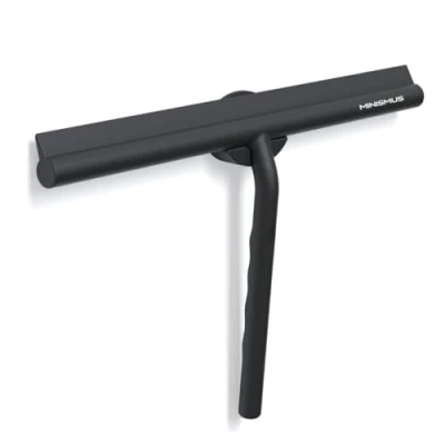 Imagen de Minismus Limpiacristales para Ducha, baño, Azulejos, Espejos, Ventanas, Incluye Soporte magnético sin taladrar, Autoadhesivo, diseño Moderno (33 cm, Negro)