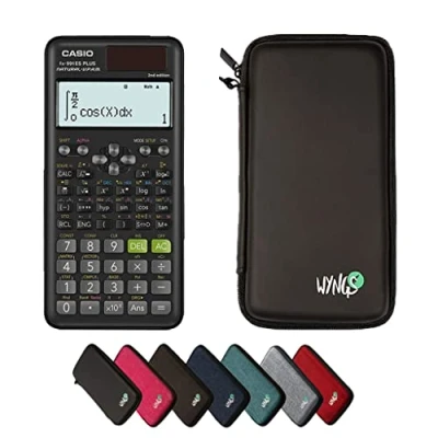 Imagen de CALCUSO Paquete económico: Calculadora Escolar técnico científica Casio FX 991 ES Plus 2 + Funda Protectora WYNGS Negra Garantía ampliada by