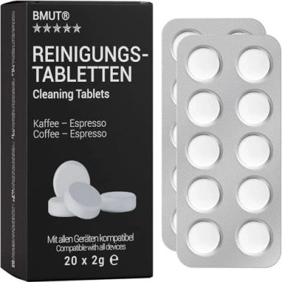 Imagen de 20 pastillas de limpieza para cafeteras automáticas contra residuos aceite café Jura, Siemens, Delonghi, Krups, etc.