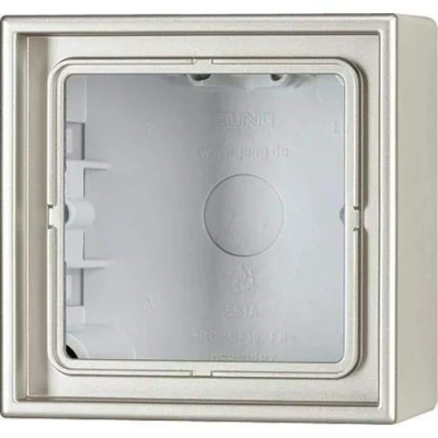 Imagen de JUNG AL2581A L Caja de Superficie, Simple, 81 x 47mm, Aluminio (Lacado), Acabados Metálicos