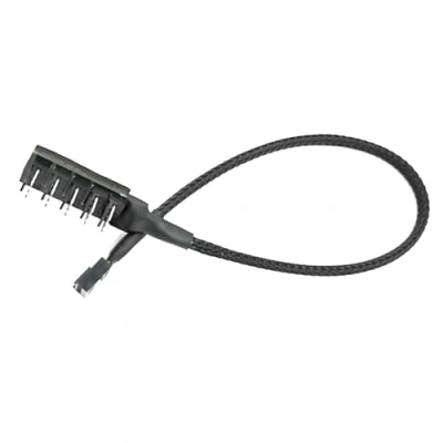 Imagen de TTTLLNN 5Ways Cable adaptador divisor de ventilador 4 pines/3 pines para refrigeración PC, compatible con carcasa 3 pines/4
