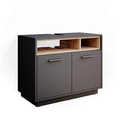 Imagen de Vicco Mueble bajo Lavabo Beatrice, Antracita/Sonoma, 80 x 64 cm
