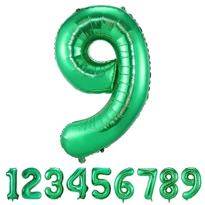 Imagen de Globos de Cumpleãnos 9 Verde,101 CM Globo Numeros Gigantes Grandes Decoracion,Globo Numero 9,Globos Niño Niña Adultos,Vuelan con Helio