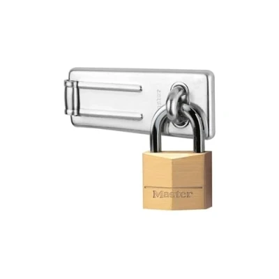 Imagen de Master Lock 140703EURD Set de Portacandado y Candado con Llaves, Plateado, 89mm