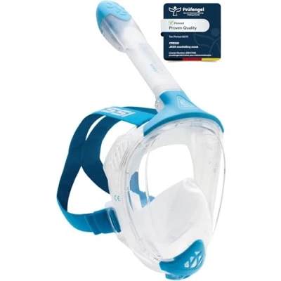 Imagen de CRESSI Java Máscara Integral para Snorkeling, Unisex Adult, Transparente/Azul, L/XL