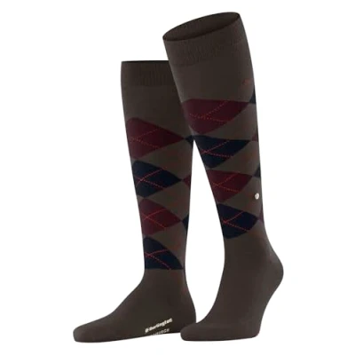 Imagen de Burlington Edinburgh M KH lana largo estampado 1 par, Calcetines largos Hombre, Marrón (Dark Brown 5235) nuevo ecológico, 40 46