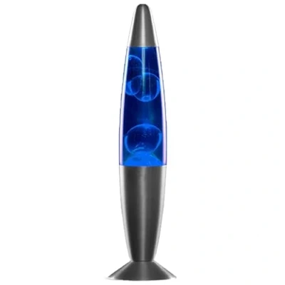 Imagen de FlashPrix Lampara de Lava Azul, 34 cm Altura, Base Gris