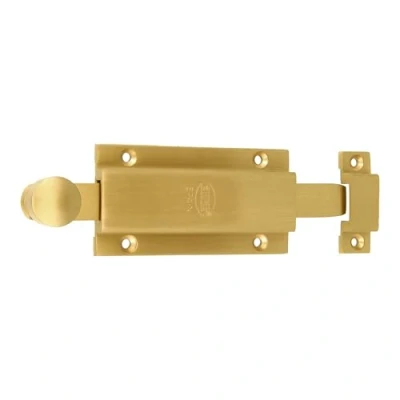 Imagen de Amig Pasador De Sobreponer para Puertas Mod.3700 Pestillo Seguridad Dorado Colocar Horizontal o Vertical Latón con Acabado Mate Medidas: 300 x 48 mm Incluye Tornillos
