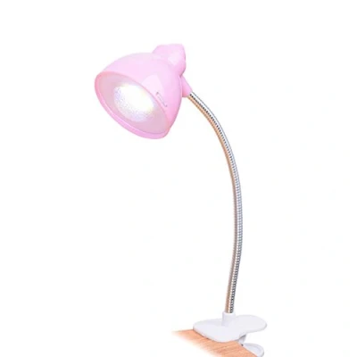 Imagen de Brussels 08 360 Flexible Cuello de cisne Clip en la Luz Lectura Mini Mesa LED Ajustable Libro USB Abrazadera Noche Lámpara Rosa