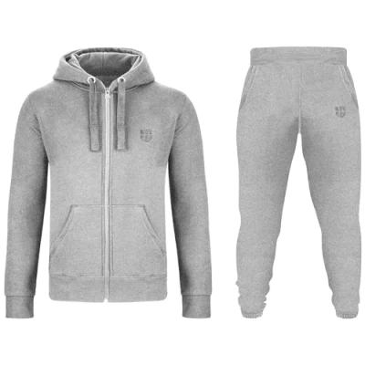 Imagen de Gennadi Hoppe Chándal para hombre Regula la humedad, suave y transpirable, traje deportivo cálido hombre, perfecto deportes actividades de ocio, gris claro, XL