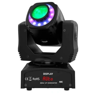 Imagen de Audibax Boston 60 Cabeza Móvil para Discoteca con Anillo LED Luces DJ Foco Profesional Cuenta 1 Luz de 60W y un Colores Flash