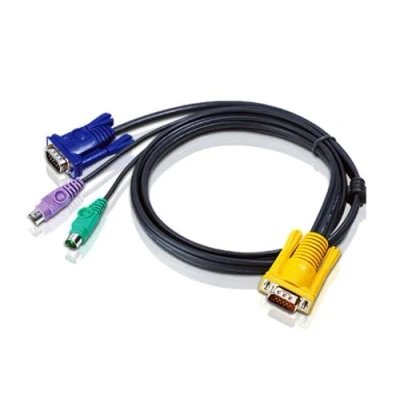 Imagen de Aten AT 2L5202P Switch KVM (1,8m, Negro, HDB 15, 2xPS/2, SPHD Macho/Macho)