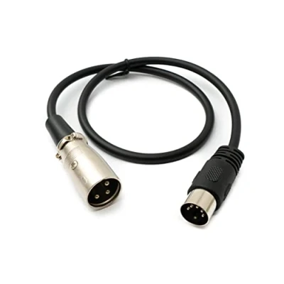 Imagen de System S Cable de audio 50 cm XLR 3 pines macho a DIN 5 adaptador en negro