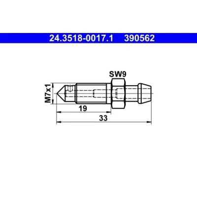 Imagen de ATE 24.3518 0017.1 Válvula/tornillo de purga aire AUDI: A4 B7 Avant, TT Coupé, HONDA: ACCORD 8, CIVIC 3 Hatchback, 6 Coupe