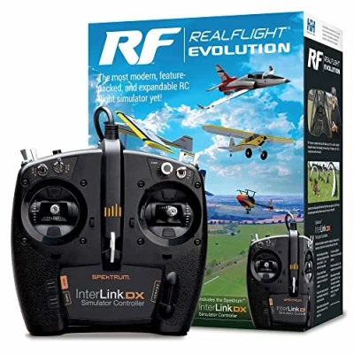Imagen de RealFlight Evolution Software de simulador Vuelo RC con Controlador Interlink DX Incluido RFL2000 simuladores Aire/Heli compatibles Auriculares VR Opciones multijugador en línea
