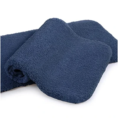 Imagen de VANZAVANZU Alfombra de Baño 2 Piezas Antideslizante Alfombrilla Espesa Absorbente Ducha Ultra Suave Alfombrillas para Mullido Microfibra 50 x 80cm (Azul Marino)