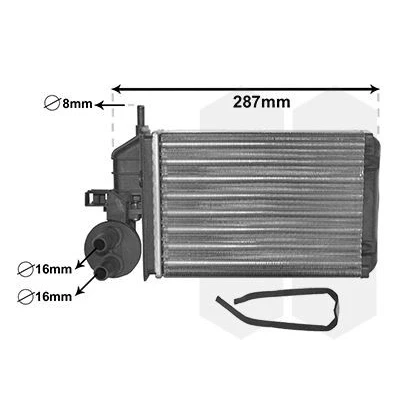 Imagen de VAN WEZEL 17006259 Radiador de Calefaccion con accesorios, tubo *** IR PLUS FIAT: Seicento / 600 Hatchback