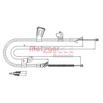 Imagen de METZGER 17.1078 Cable de Freno Mano Atrás izquierda 1662/1528 Discos COFLE