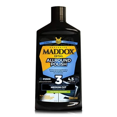 Imagen de Maddox Detail Allround Polish 500ml Pulidora Coches Profesional Pulimiento Coche Arañazos en 1 Paso Elimina Marcas y Protege la Pintura Abrillantador Intenso