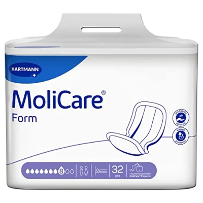Imagen de Molicare Forma de 8 gotas, para incontinencia severa: alta seguridad, protección extra contra fugas y discreción mujeres hombres, usar con Premium Fixpants, 4 x 32 unidades