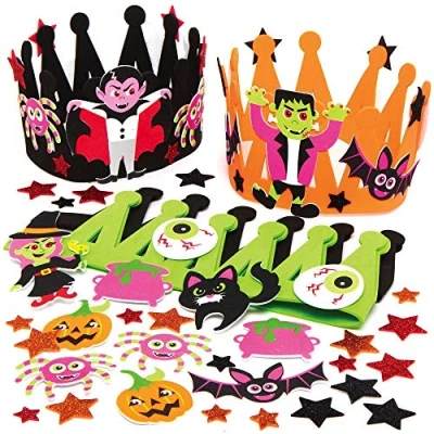 Imagen de Baker Ross AX255 Kit Corona De Halloween Paquete 3, Actividades Fiesta Para Niños O Una Espeluznante
