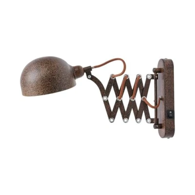Imagen de Lámpara de pared &#039;Curtis&#039; en Marrón hecho Metal e.o. para Salón &amp; Comedor (1 llama, E14) Lindby aplique