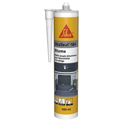 Imagen de SikaSeal 164 Masilla bituminosa (300 ml, impermeabilización y pegado en suelos techos) Exterior Resistente a la intemperie UV