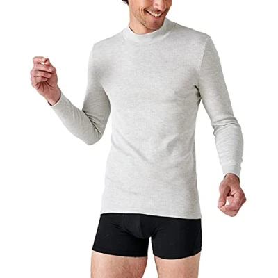 Imagen de Damart Camiseta Thermolactyl, Cuello Alto, canalé Polar, Manga Larga, Gris Jaspeado, S para Hombre