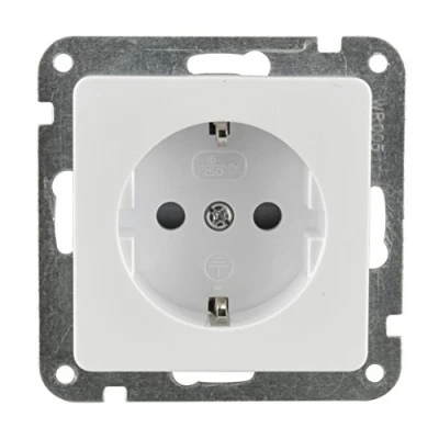 Imagen de Unitec Genua Enchufe con Tornillo de Seguridad para niños y Pinzas, 1 Pieza, Color Blanco, 42028l