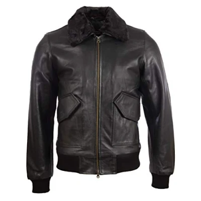 Imagen de Aviatrix Chaqueta de Bombardero Moda Piloto Piel Vaca Cuero Real para Hombre (6KT4)