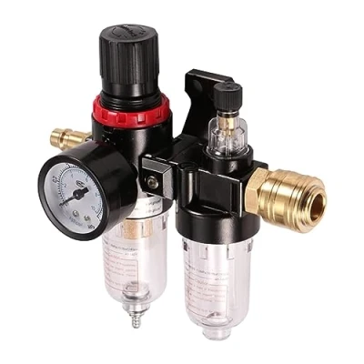 Imagen de Filtro PT1/4 Separador de agua aceite Reductor presión compresor aire Regulador comprimido y para